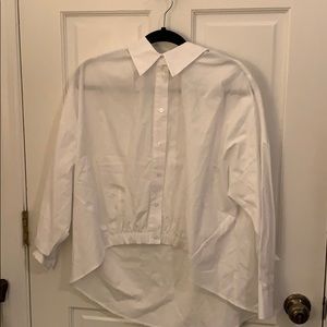 Zara brand Asymmetric Poplin Shirt